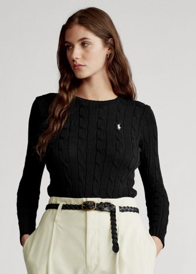 Polo Ralph Lauren Cable-Knit Cotton Striktrøje Dame Danmark (MHBSO7329)